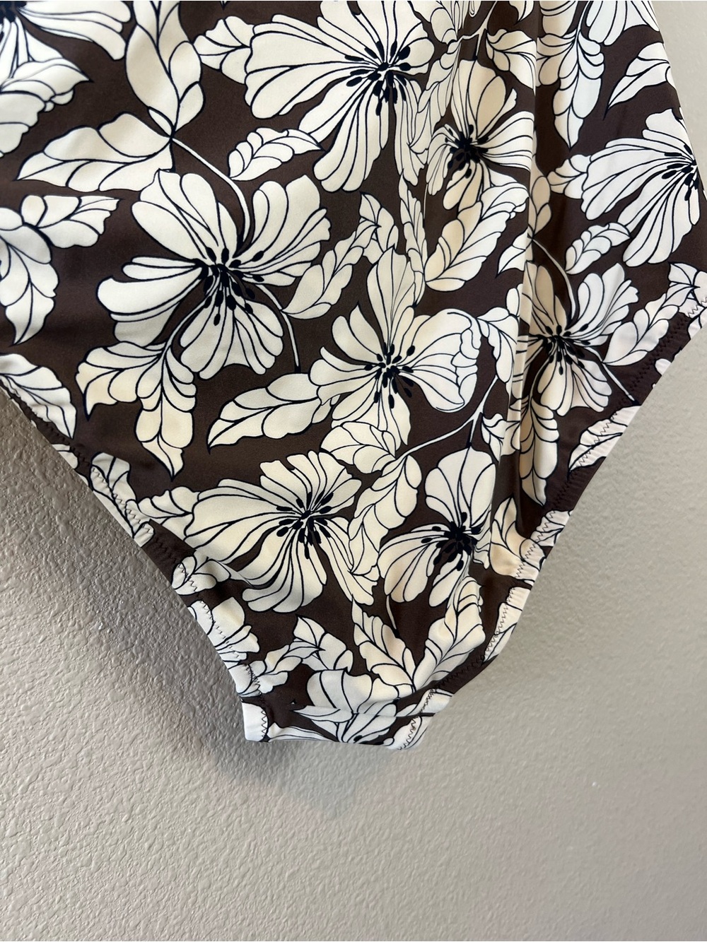 J.Crew Ruched bandeau one-piece swimsuit in floral brown - Picture 6 of 12